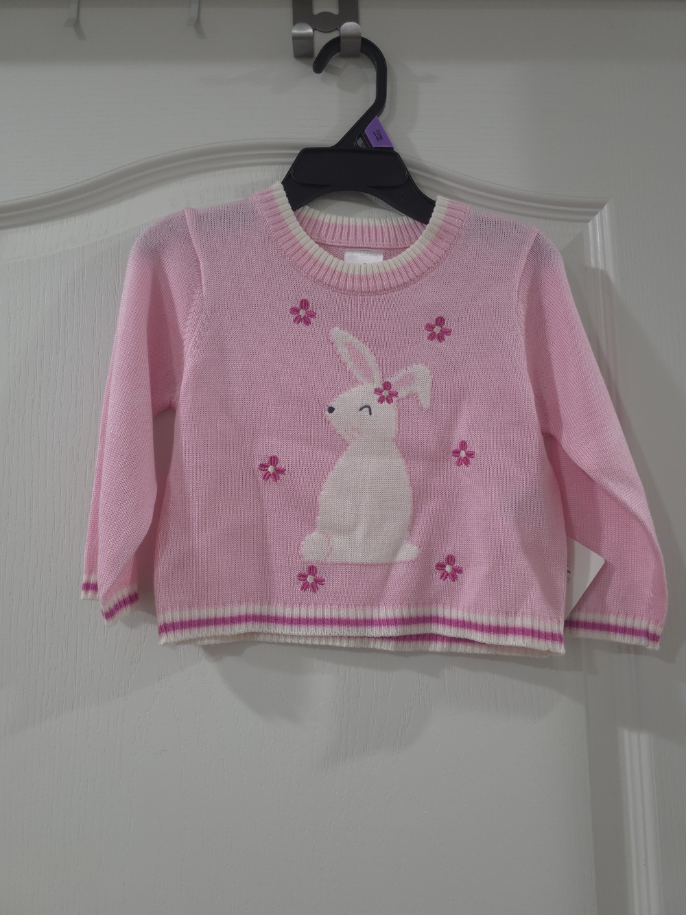 Girls' Pink Bunny Knit Sweater Top